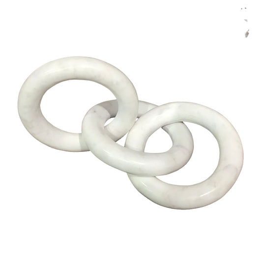 Marble 3 Link Round Chain-White