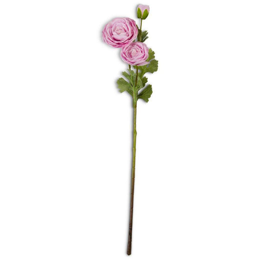 25 INCH PINK REAL TOUCH TRIPLE BLOOM RANUNCULUS STEM