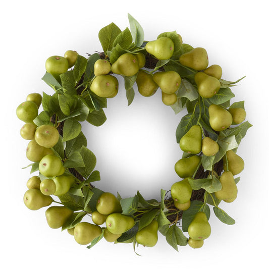 21" Green Speckled Pear Wreath