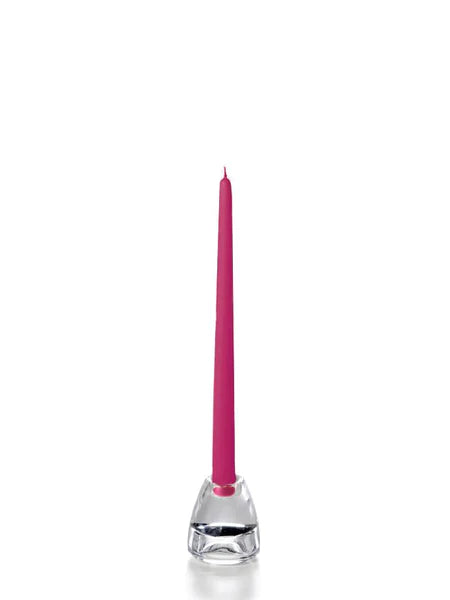 Hot Pink Hand-Dipped Tapered Candle - Box of 12 - Unscented