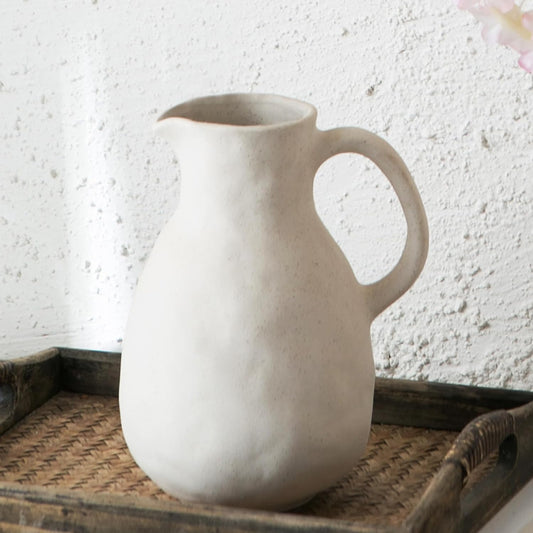Ceramic Vintage White Kettle Pitcher Vase