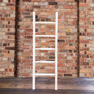 Transversal Wood Leaning Ladder Display