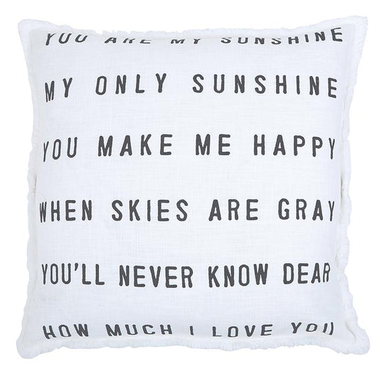 Face To Face Square Sofa Pillow - You Are My Sunshine
