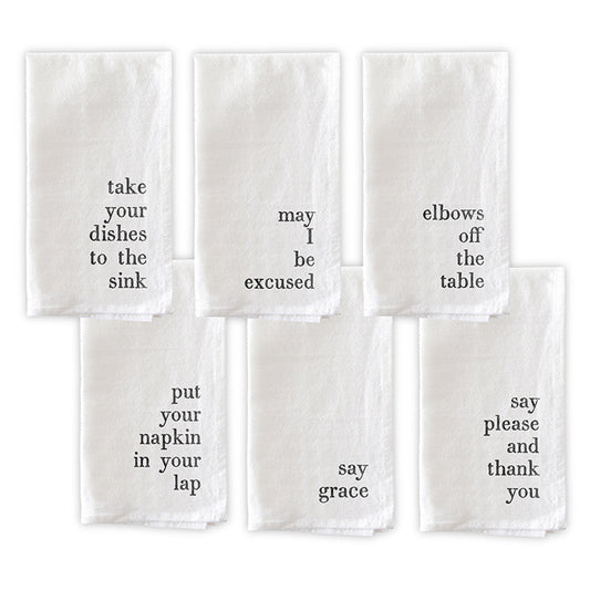 Manners Napkins Set of 6
