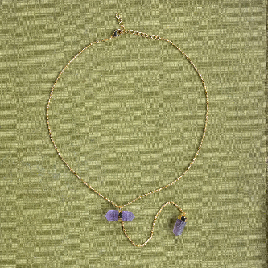 Amethyst Gold Necklace