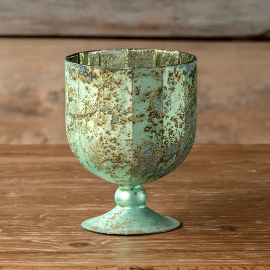 ANTIQUE FRENCH BLUE CHALICE SMALL