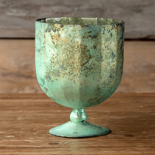 ANTIQUE FRENCH BLUE CHALICE LARGE
