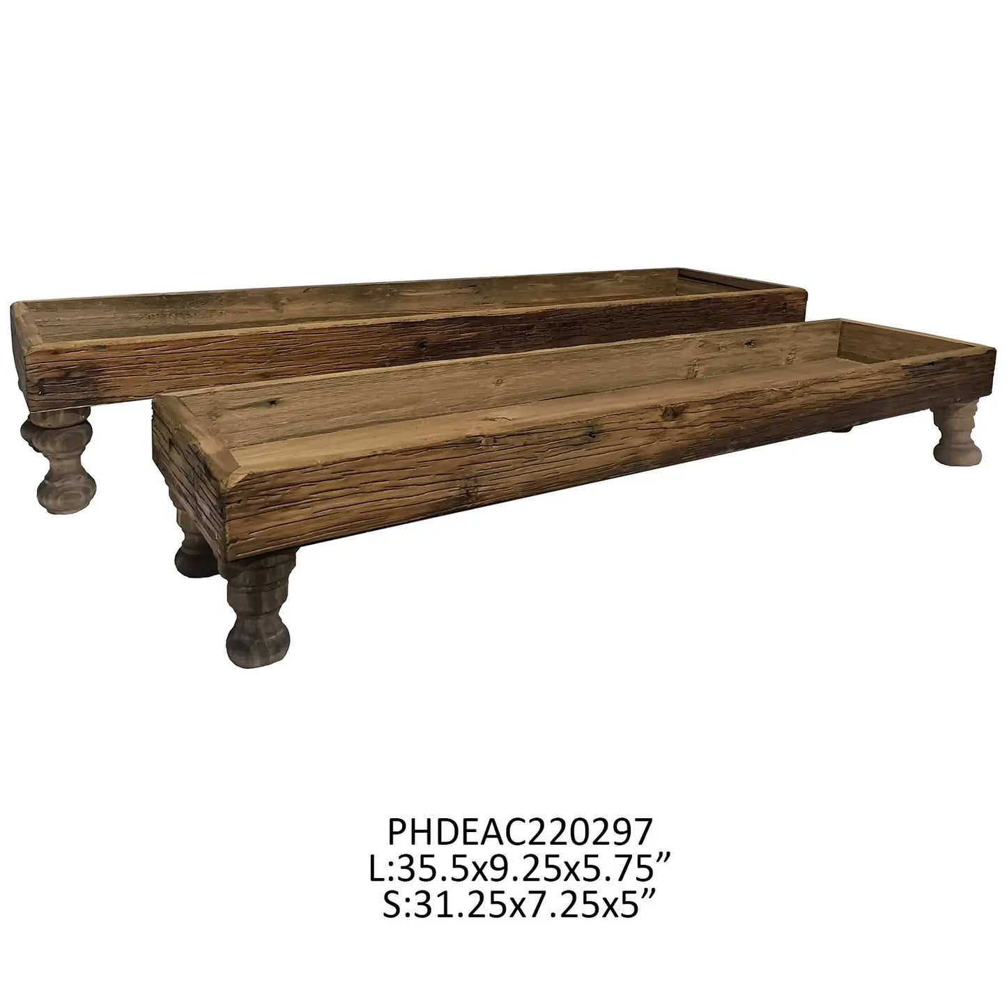 Wooden Serving Trays on Turned Legs - 2 Sizes Available