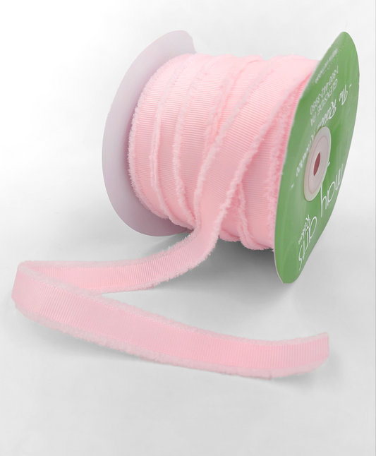 ~ 5/8″ Fuzzy Grosgrain Ribbon in Pink