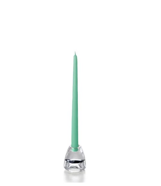 Aqua Green Hand-Dipped Tapered Candle - Box of 12 - Unscented