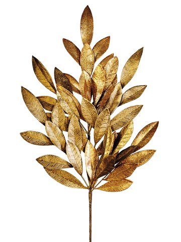 24" Bay Leaf Spray - Copper Gold