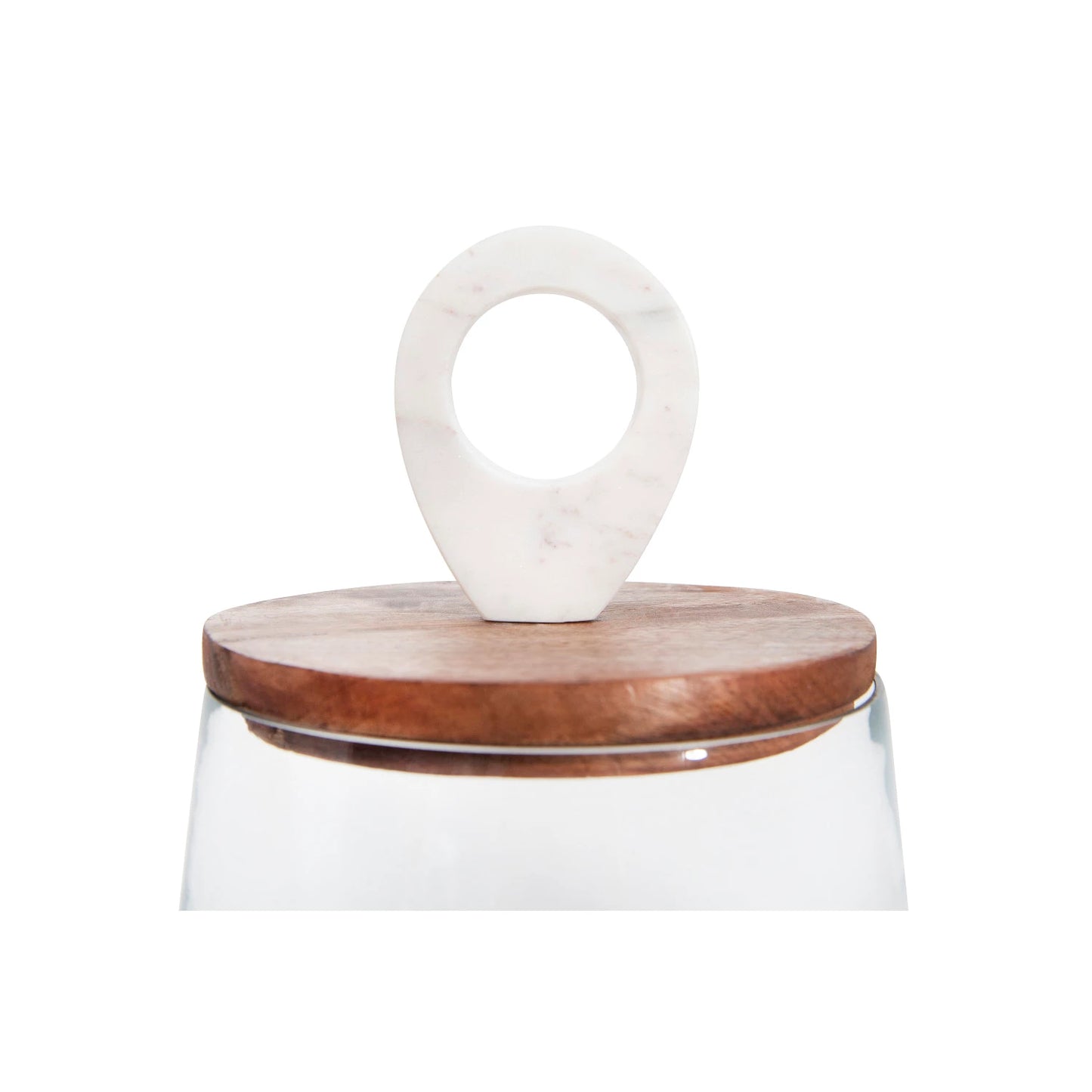 Pre-Order Glass Jar with Mango Wood and Marble Lid