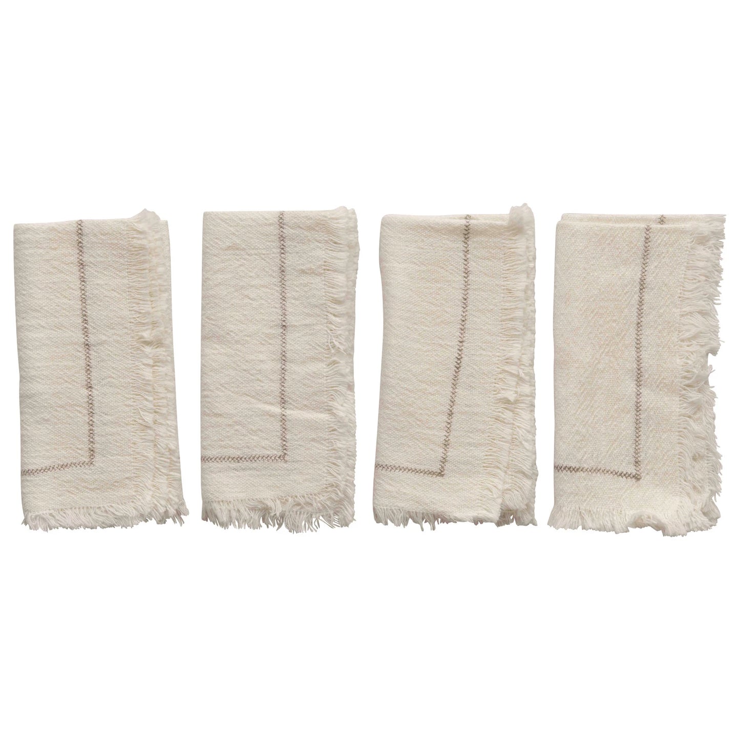 Cotton Napkins with Fringe, Set of 4