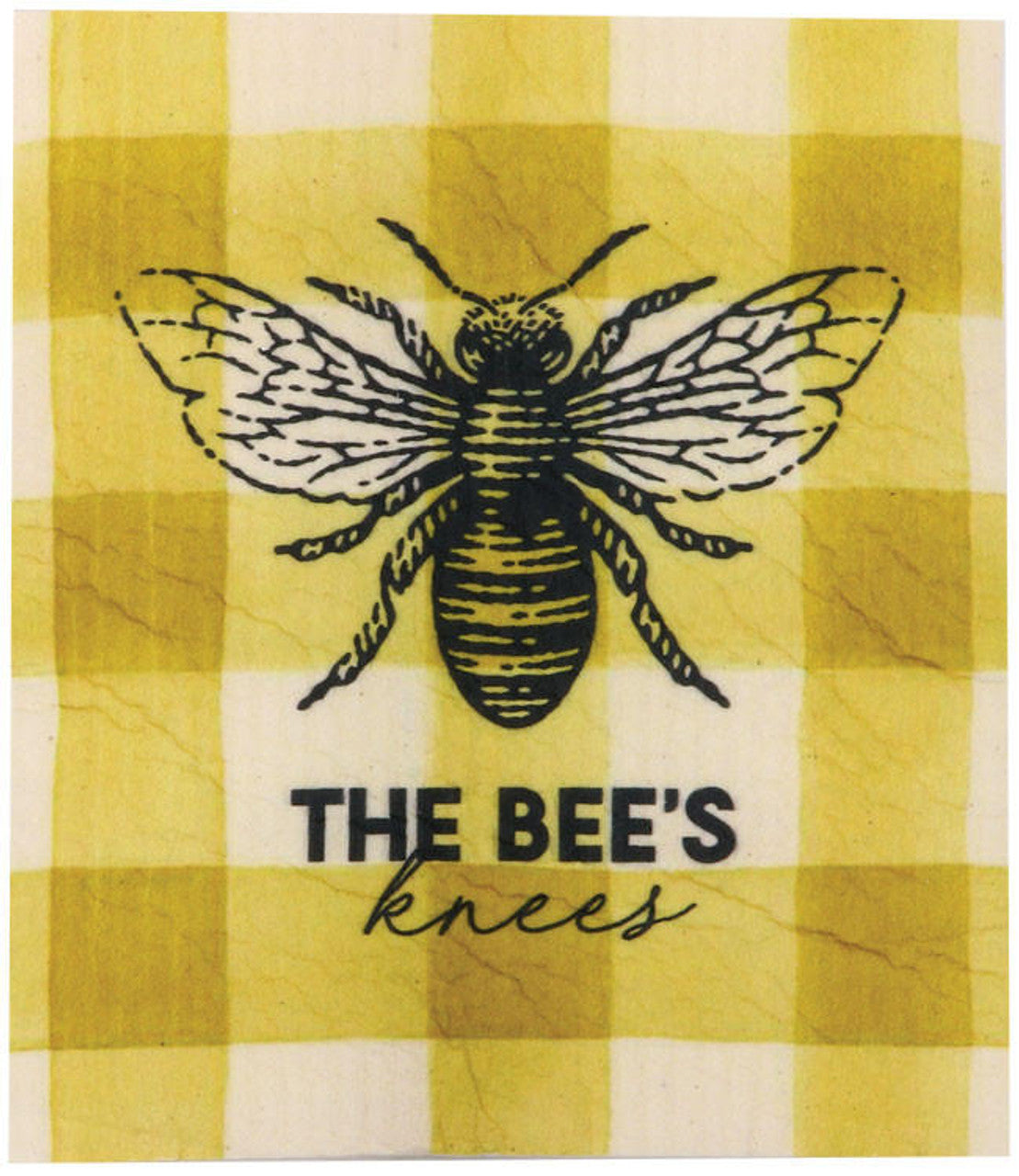 Organic Dishcloths - The bees knees - yellow plaid print