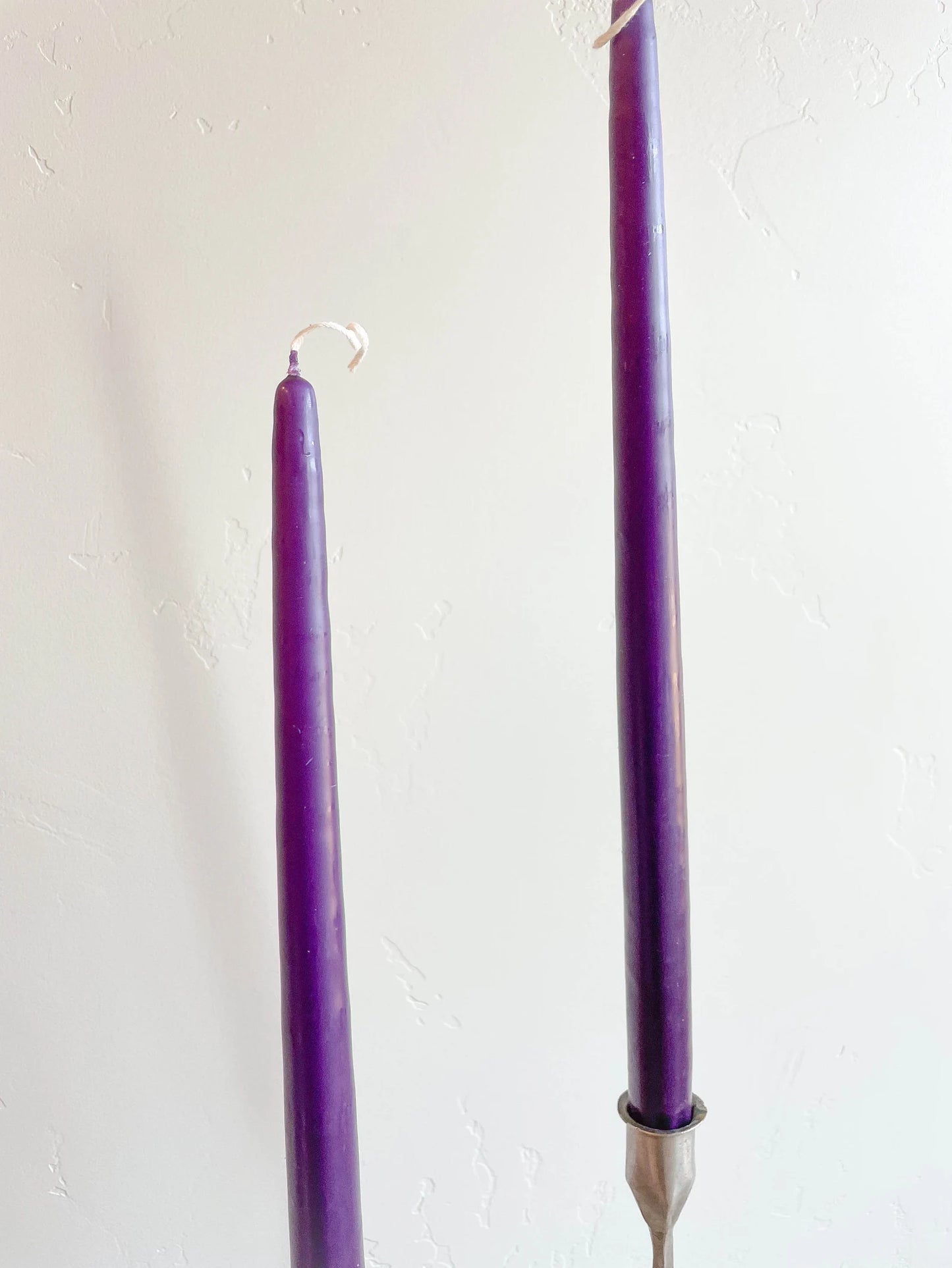 Dark Purple Hand-Dipped Tapered Candle - Box of 12 - Unscented