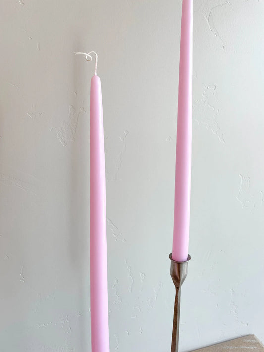 Blush Hand-Dipped Tapered Candles - Box of 12 - Unscented