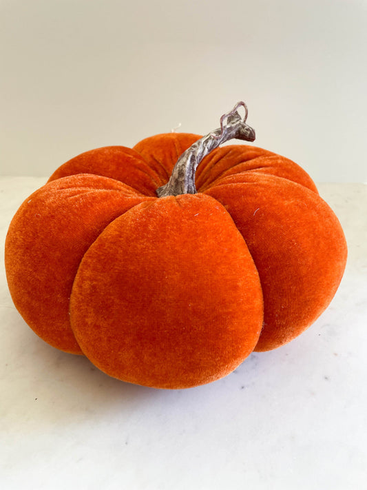 5" Orange Velvet Pumpkin