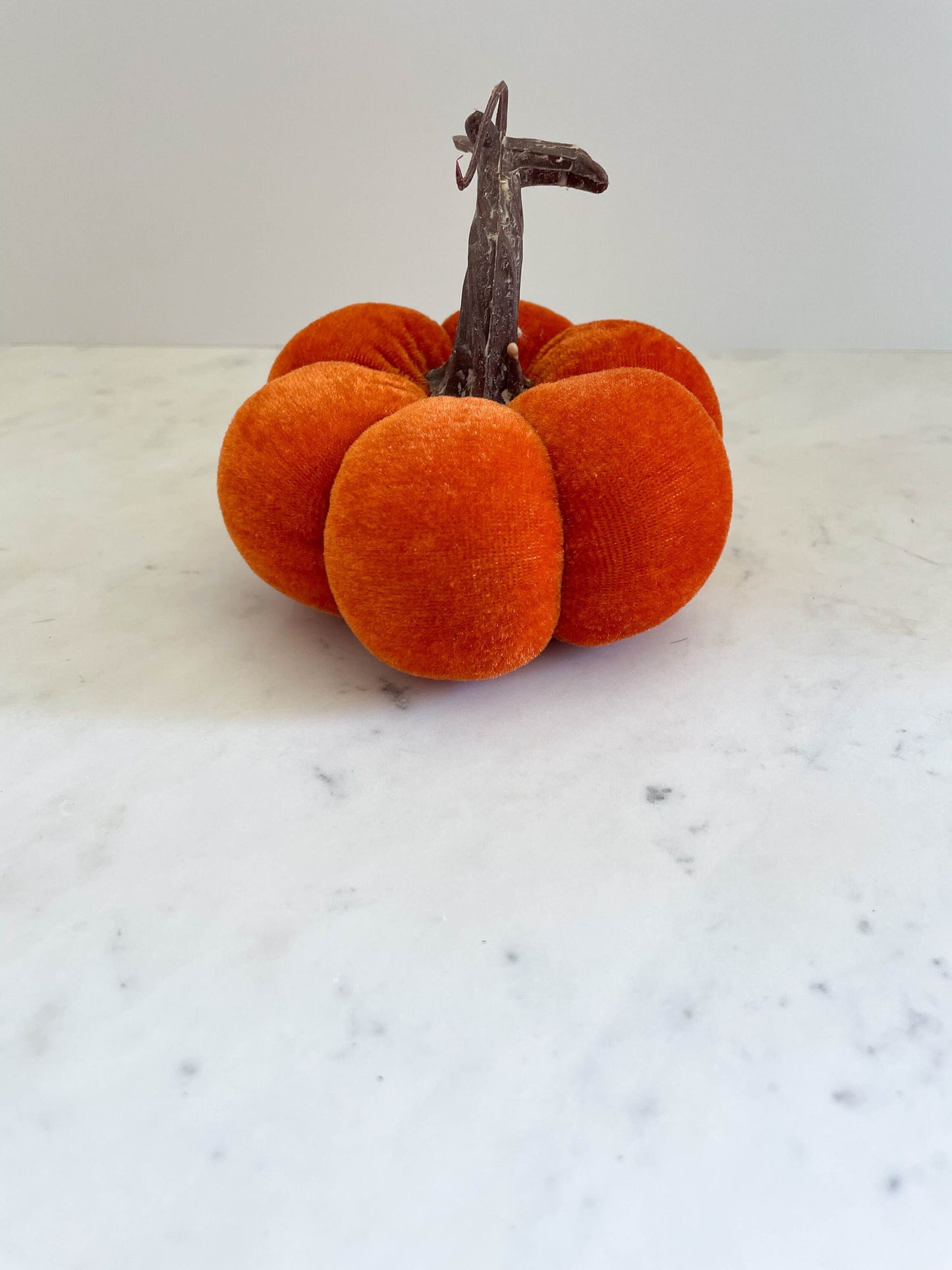 3" Orange Velvet Pumpkin