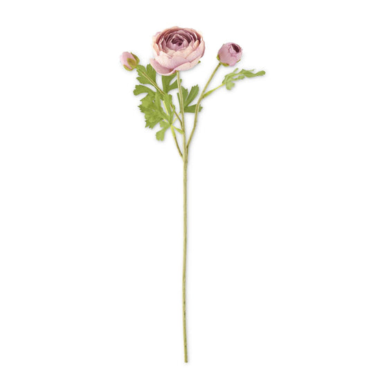 21" Light Purple Real Touch  3 Head Ranunculus Stem