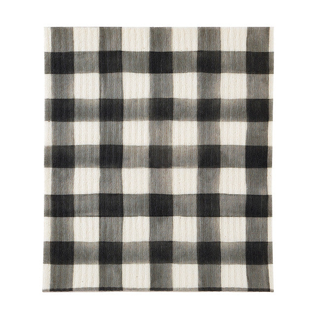 Organic Dishcloths- black plaid print