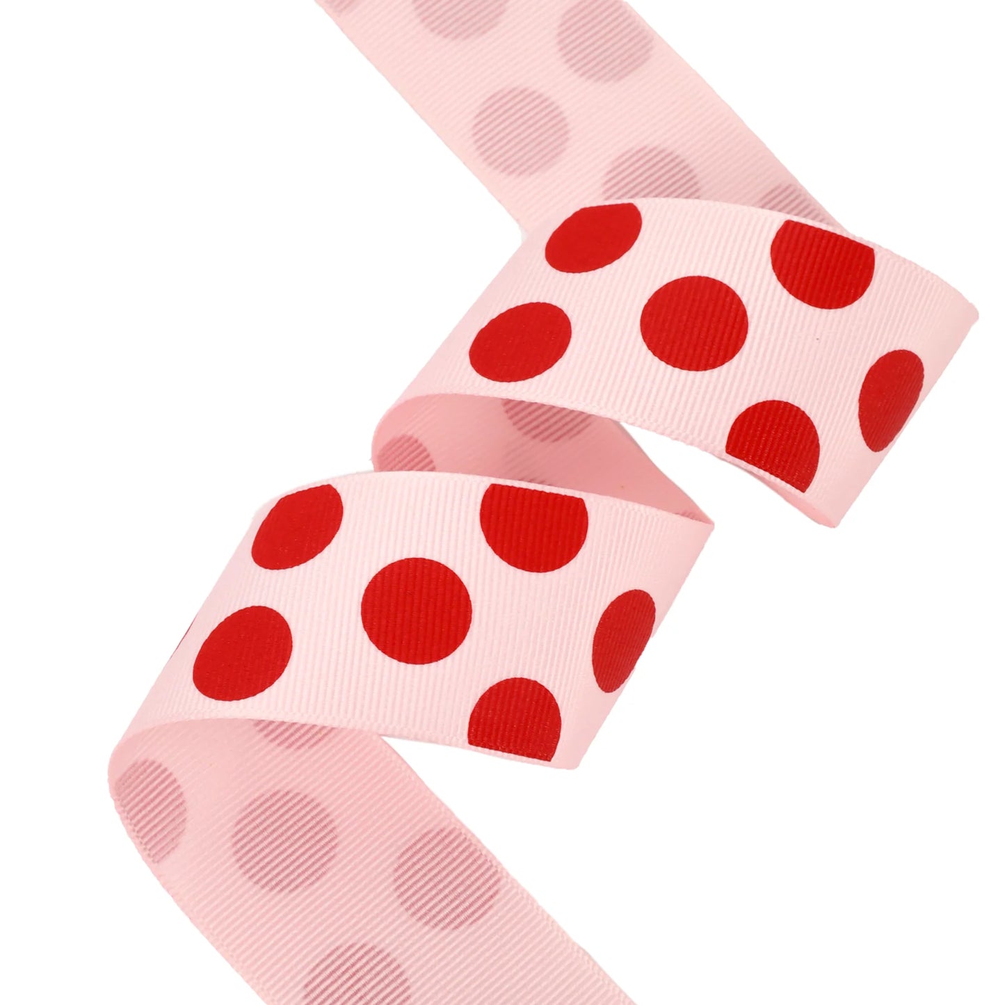 1 1/2" Printed Dots Textured Grosgrain Ribbon - Lt Pink - 25 Yard Roll