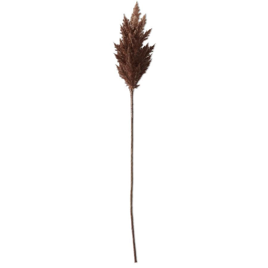 35" Flocked Brown Pampas Grass Branch