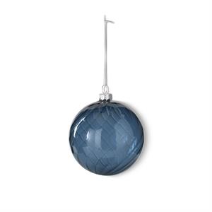 4 Inch Dark Blue Round Glass Ornament