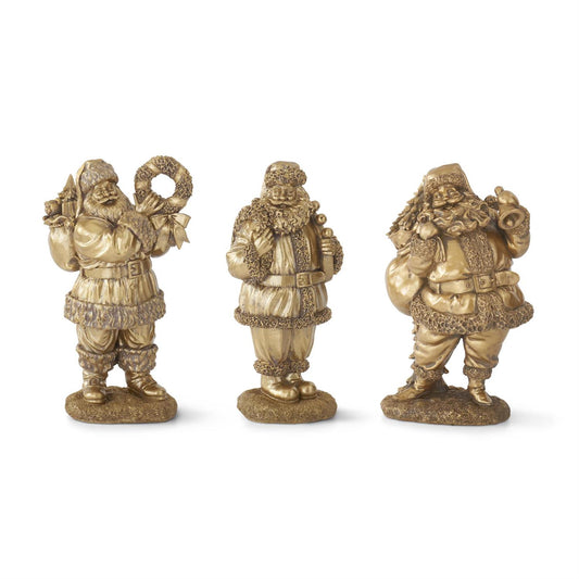 Antique Gold Resin Santa - 3 Styles