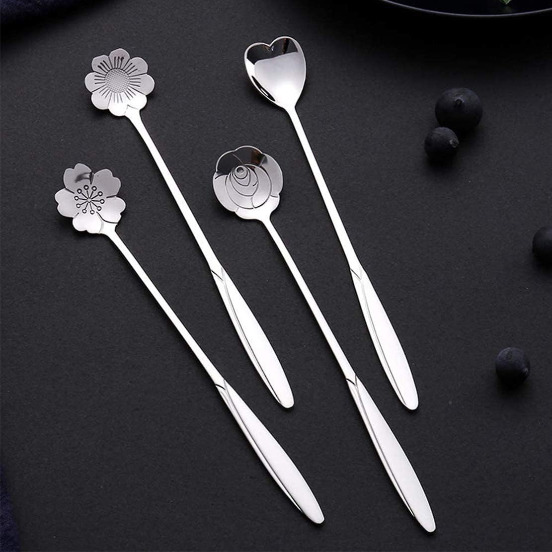 8-Piece Flower Spoon Set in Gold or Silver