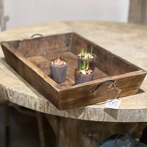 NURSERY RUSTIC WOOD AND IRON TRAY