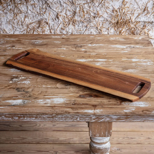 Wooden Live Edge Serving  Board with Handles