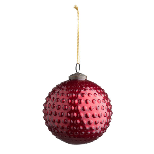 5" Hobnail Ruby Mercury Glass Ornament