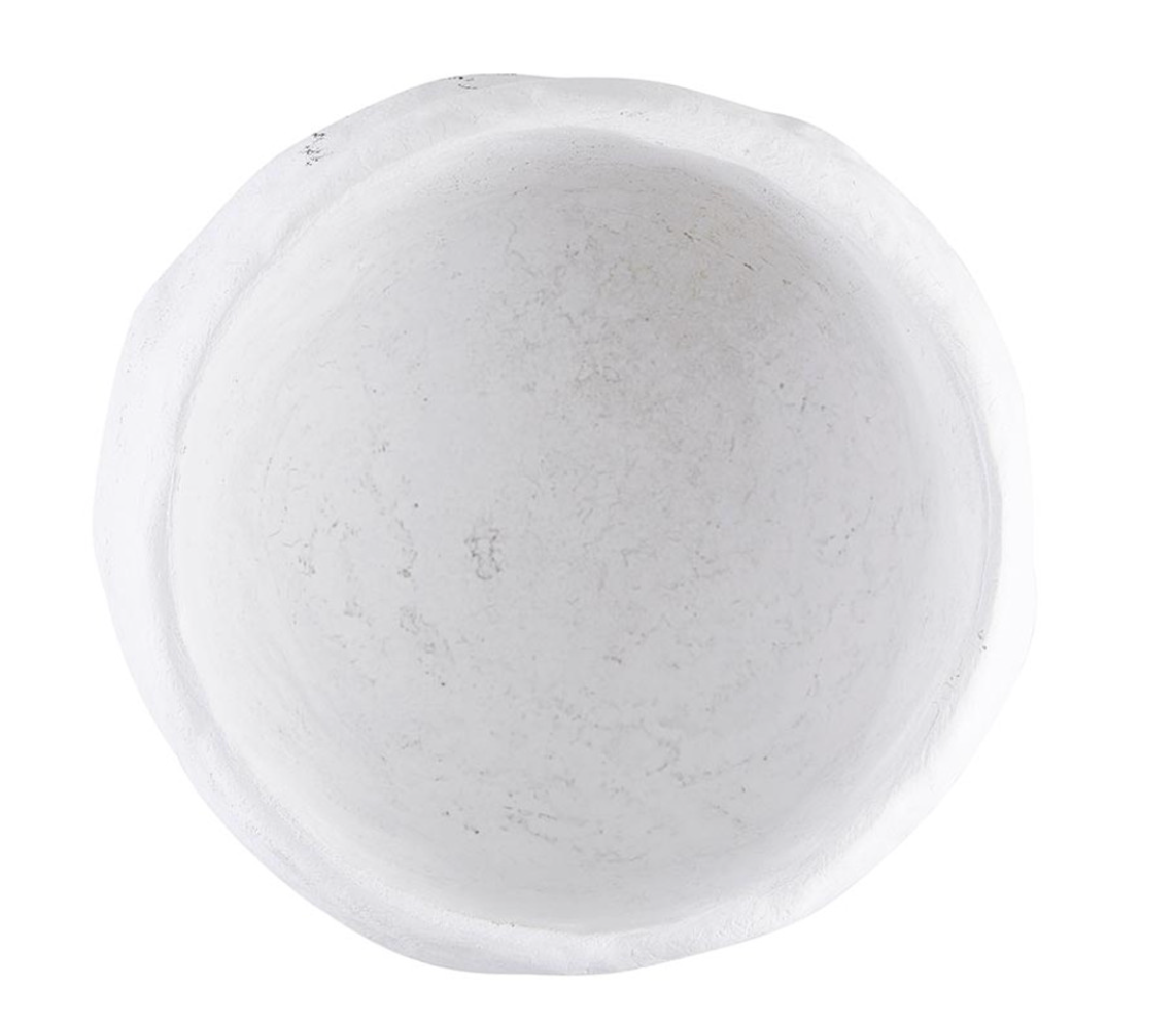 Paper Mache Bowl - Small White