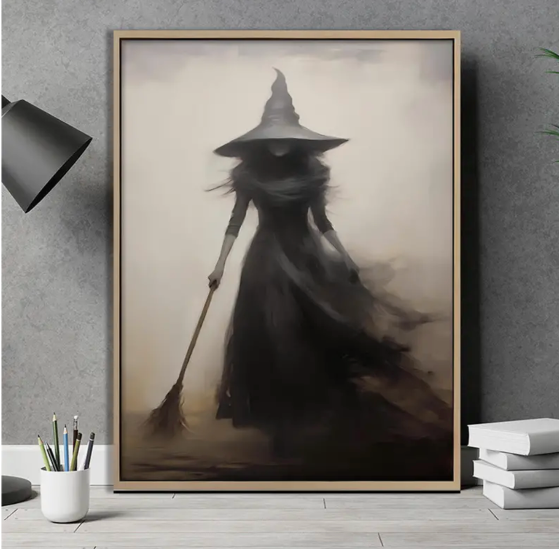 VINTAGE HALLOWEEN WITCHES CANVAS PRINT ON WOOD FRAME-5 SIZES