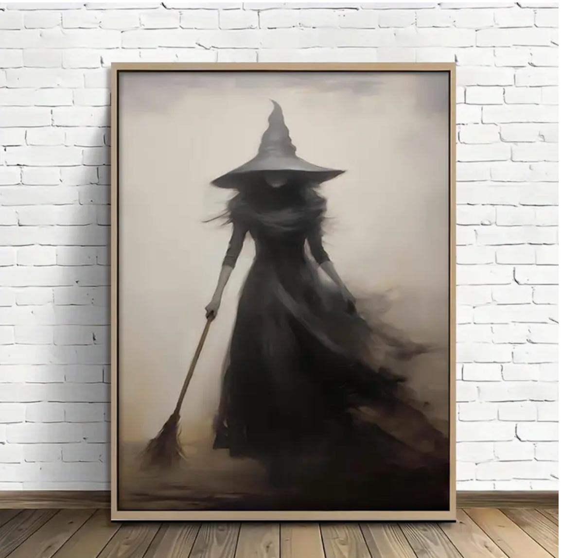 VINTAGE HALLOWEEN WITCHES CANVAS PRINT ON WOOD FRAME-5 SIZES