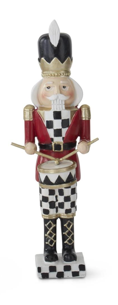 Assorted 8 Inch Harlequin Resin Nutcracker Soldiers (3 Styles)