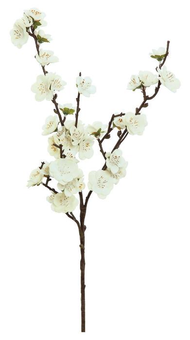 VELVET CHERRY BLOSSOM PICK, 18"; 1.25" BLOOMS, CREAM