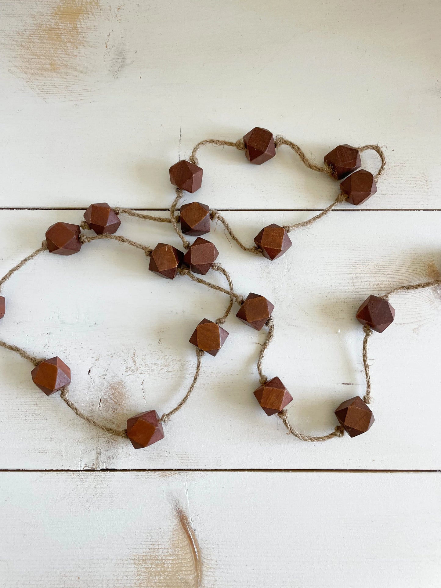 Pointed Dark Wood Bead Garland