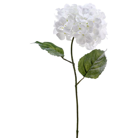 27" Snowed Hydrangea Spray  White