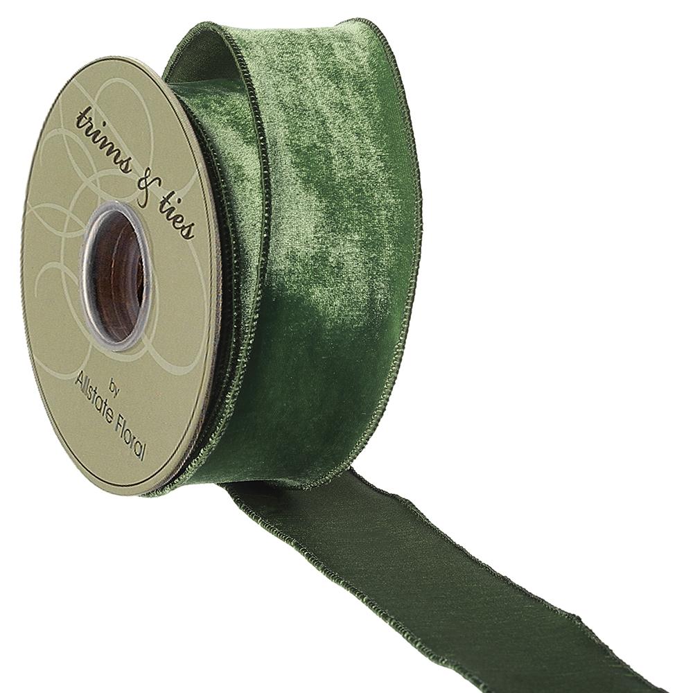 2.5" Velvet Ribbon in Green