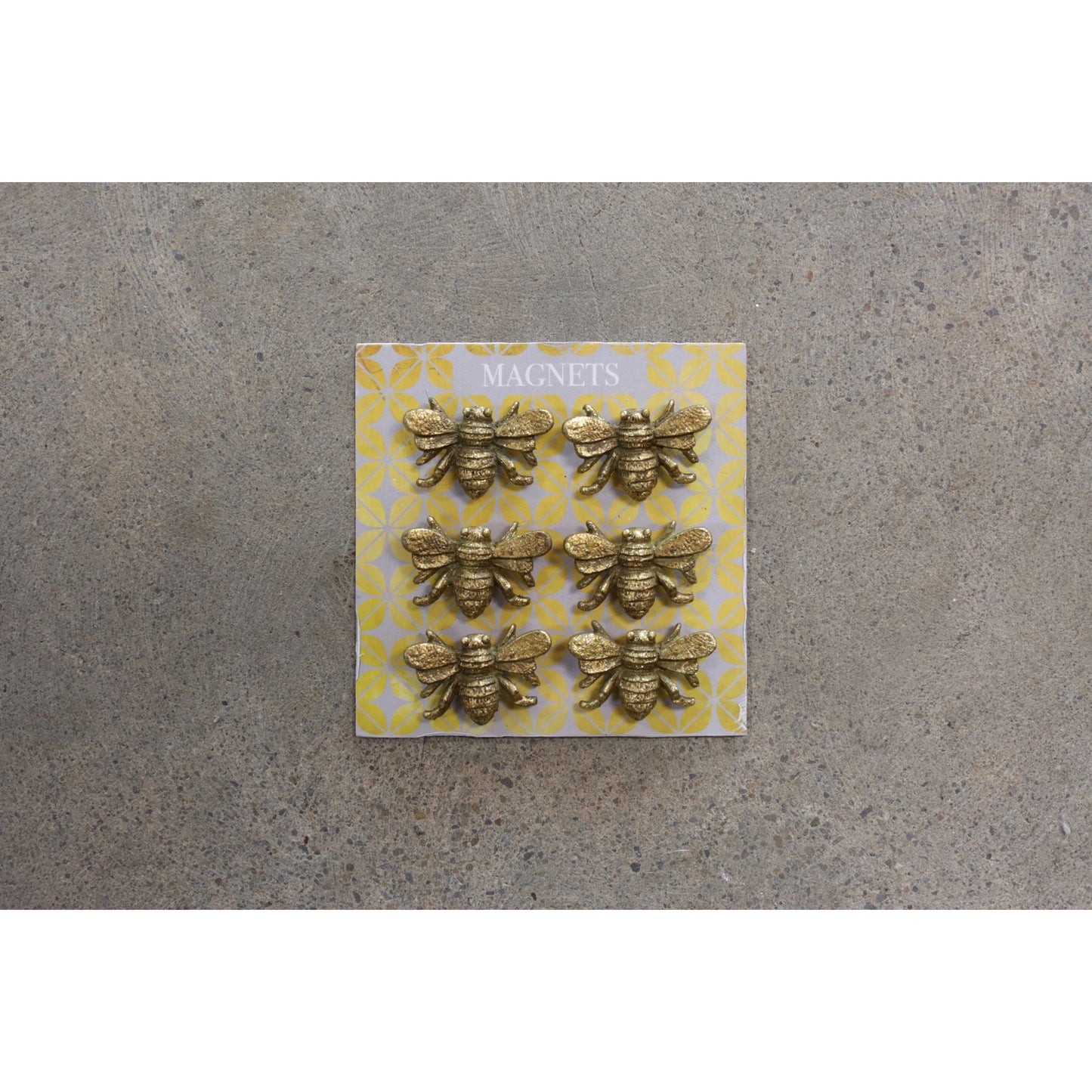 Pewter Bee Magnets on Card, Set of 6