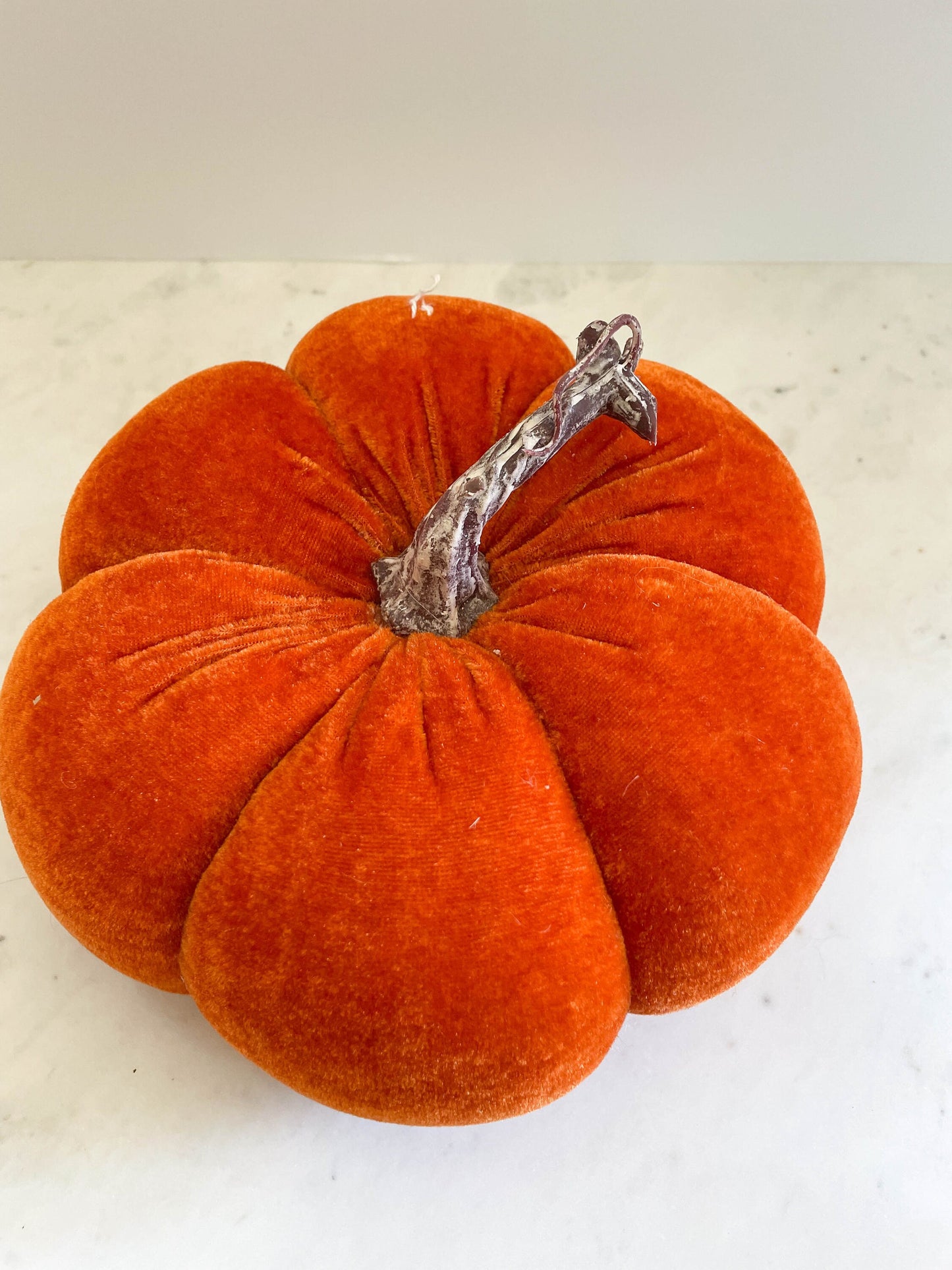 5" Orange Velvet Pumpkin