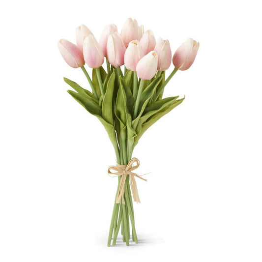 13.5 INCH PINK REAL TOUCH MINI TULIP BUNDLE (12 STEMS)