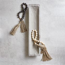 Wood Beads - Natural with Jute