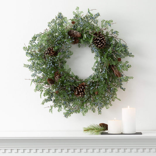 28" Juniper Berry Cedar Wreath