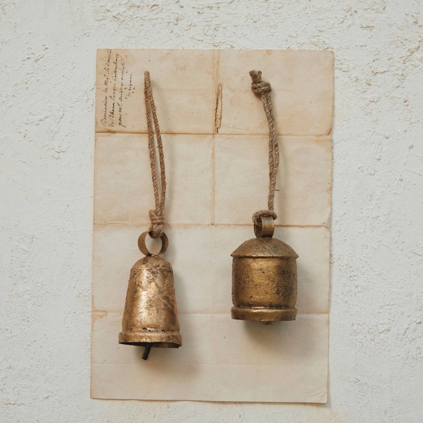 Metal Bell Ornament, Antique Brass Finish, 2 Styles